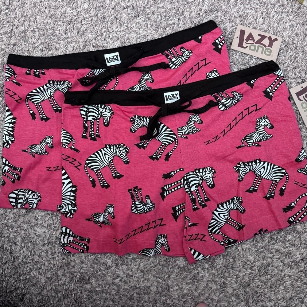 NWT Lazy One Sleeping Zebras womans boxers Juniors Size Large